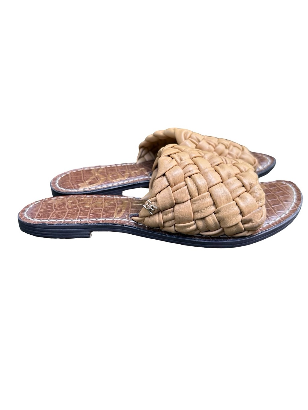 Sam Edelman Woven Slide Sandals in Light Tan